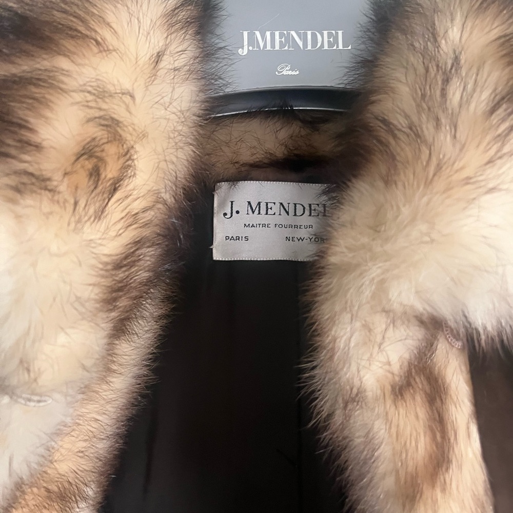 J. Mendel Brown fitch fur full length cape with detachable hood